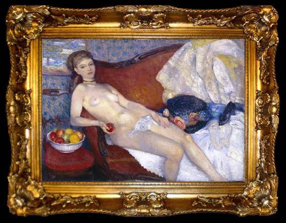 framed  William Glackens Nude with Apple, ta009-2